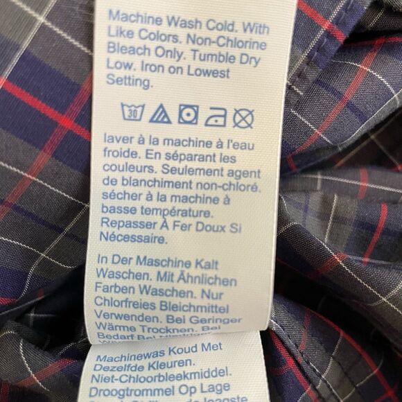 J Crew Men’s Tattersall Slim Flex Wrinkle Free Long Sleeve Button Front Shirt XL - Picture 10 of 12